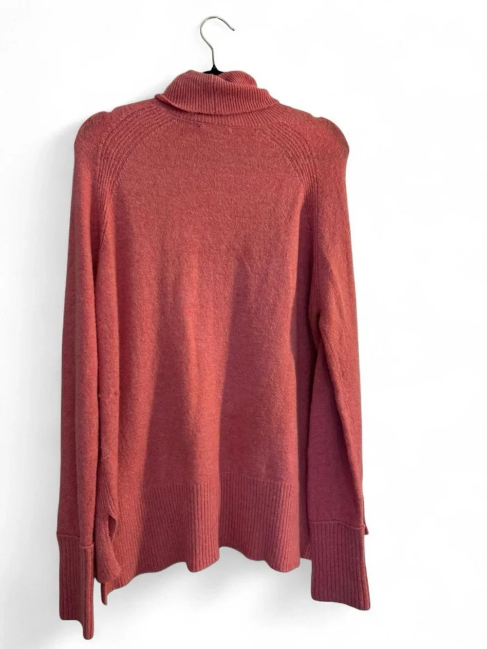 J.Crew Supersoft Turtleneck Sweater Pink Side Slits Large